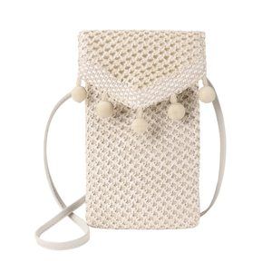 Straw Cell Phone Purse Small Crossbody Bag Tassel Shoulder Bag T_T